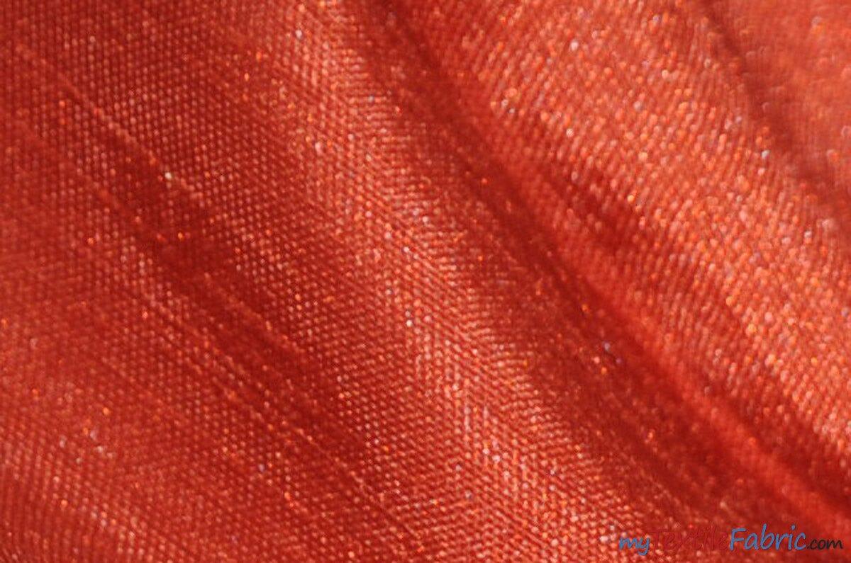 Shantung Satin Fabric | Satin Dupioni Silk Fabric | 60" Wide | Multiple Colors | Sample Swatch | Fabric mytextilefabric Sample Swatches Rust 