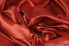 Load image into Gallery viewer, L&#39;Amour Satin Fabric | Polyester Matte Satin | Peau De Soie | 60&quot; Wide | Continuous Yards | Wedding Dress, Tablecloth, Multiple Colors | Fabric mytextilefabric Yards Rust 