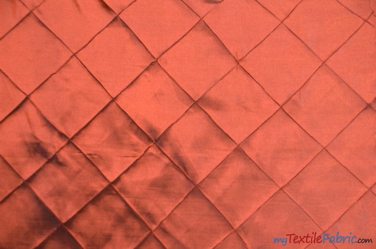 Taffeta Pintuck Fabric | 4"x4" Diamond | Diamond Taffeta Fabric | 58" Wide | Multiple Colors | Continuous Yards | Fabric mytextilefabric Yards Saffron 