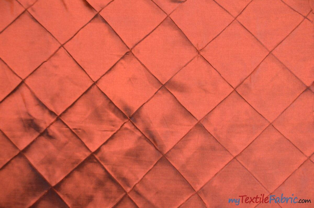 Taffeta Pintuck Fabric | 4"x4" Diamond | Diamond Taffeta Fabric | 58" Wide | Multiple Colors | Wholesale Bolt | Fabric mytextilefabric Bolts Saffron 