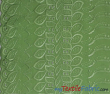 Load image into Gallery viewer, Polyester Cotton Eyelet Embroidery | One Side Scallop | 45&quot; Wide | Multiple Colors | Fabric mytextilefabric Yards Sage 
