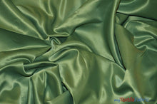 Load image into Gallery viewer, L&#39;Amour Satin Fabric | Polyester Matte Satin | Peau De Soie | 60&quot; Wide | Sample Swatch | Wedding Dress, Tablecloth, Multiple Colors | Fabric mytextilefabric Sample Swatches Sage 
