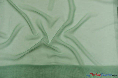 Chiffon Fabric | Super Soft & Flowy | 60" Wide | By the Continuous Yard | Multiple Colors | Fabric mytextilefabric Yards Sage 