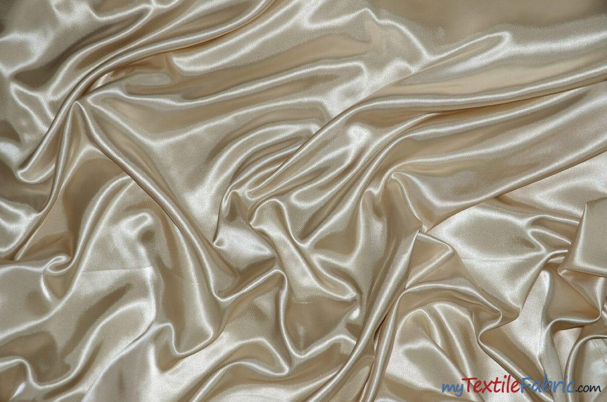 Charmeuse Satin Fabric | Silky Soft Satin | 60" Wide | Continuous Yards | Multiple Colors | Fabric mytextilefabric Yards Sand 