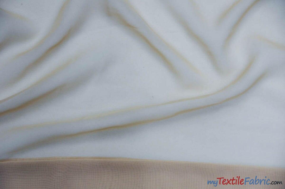 Chiffon Fabric | Super Soft & Flowy | 60" Wide | By the Continuous Yard | Multiple Colors | Fabric mytextilefabric Yards Sand 