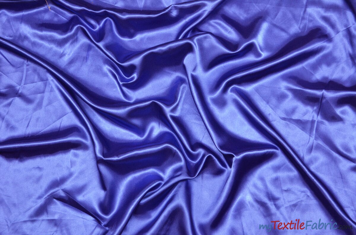 Dark Royal Blue Silky Stretch Satin Fabric Blue Silky Luxury 