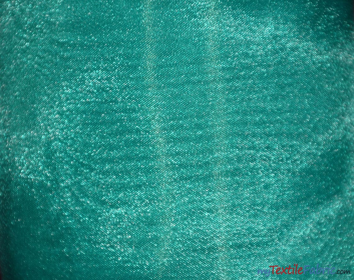 Crystal Organza Fabric | Sparkle Sheer Organza | 60" Wide | Sample Swatch | Multiple Colors | Fabric mytextilefabric Sample Swatches Seafoam 