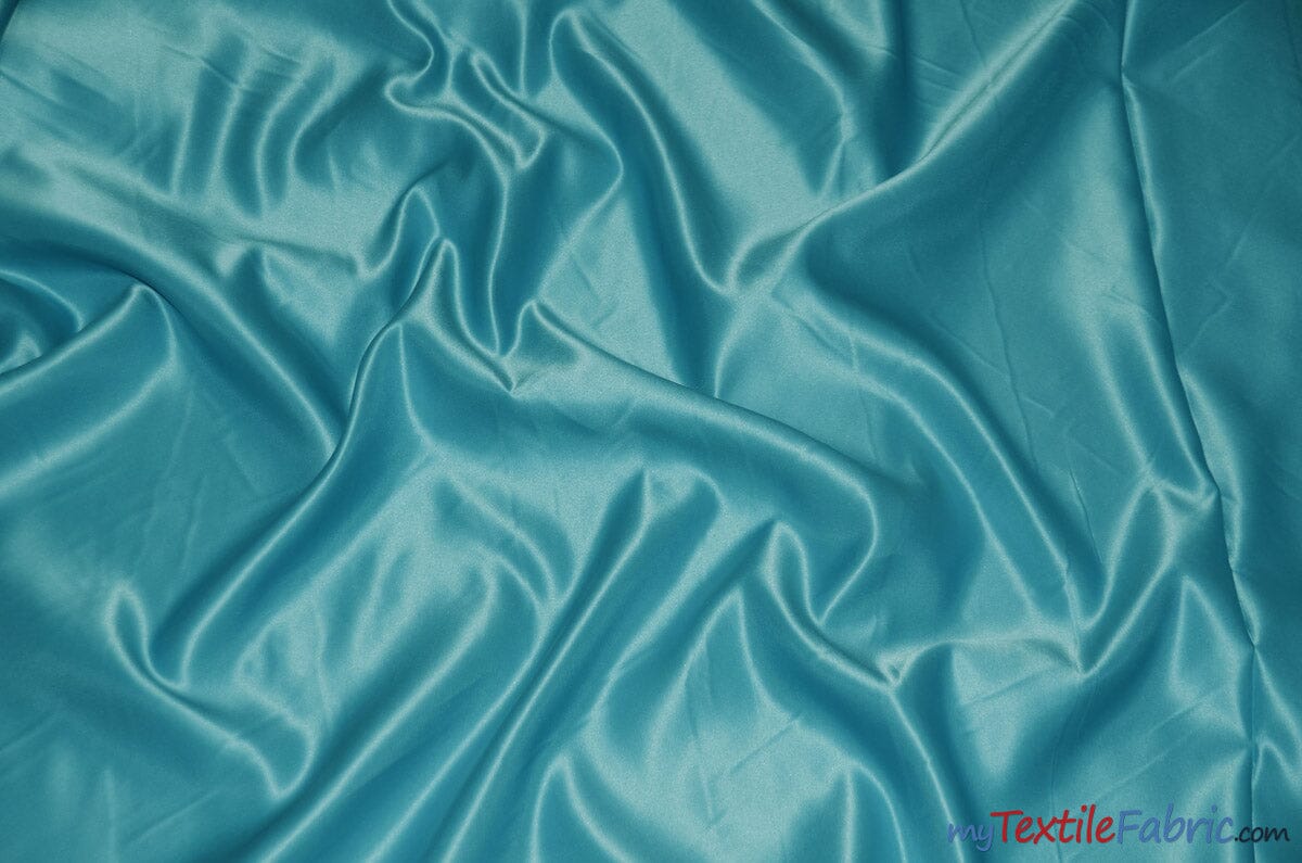 L'Amour Satin Fabric | Polyester Matte Satin | Peau De Soie | 60" Wide | Sample Swatch | Wedding Dress, Tablecloth, Multiple Colors | Fabric mytextilefabric Sample Swatches Seafoam 