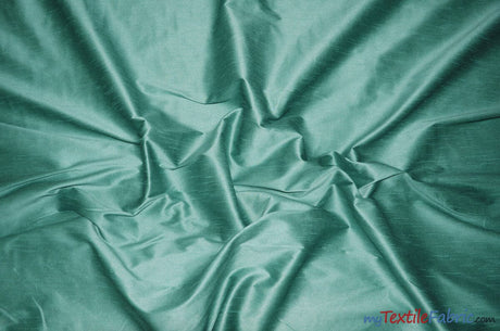 Polyester Silk Fabric | Faux Silk | Polyester Dupioni Fabric | Wholesale Bolt | 54" Wide | Multiple Colors | Fabric mytextilefabric Bolts Seafoam 