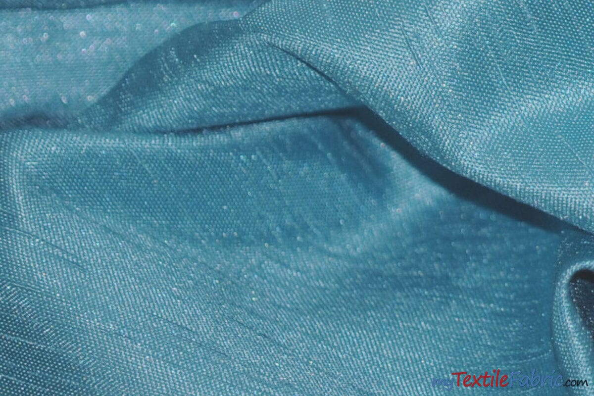 Shantung Satin Fabric | Satin Dupioni Silk Fabric | 60" Wide | Multiple Colors | Continuous Yards | Fabric mytextilefabric Yards Seafoam 