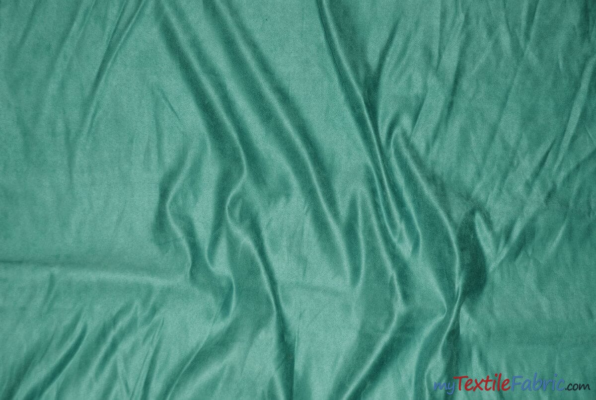 Suede Fabric | Microsuede | 40 Colors | 60" Wide | Faux Suede | Upholstery Weight, Tablecloth, Bags, Pouches, Cosplay, Costume | Continuous Yards | Fabric mytextilefabric Yards Seafoam 