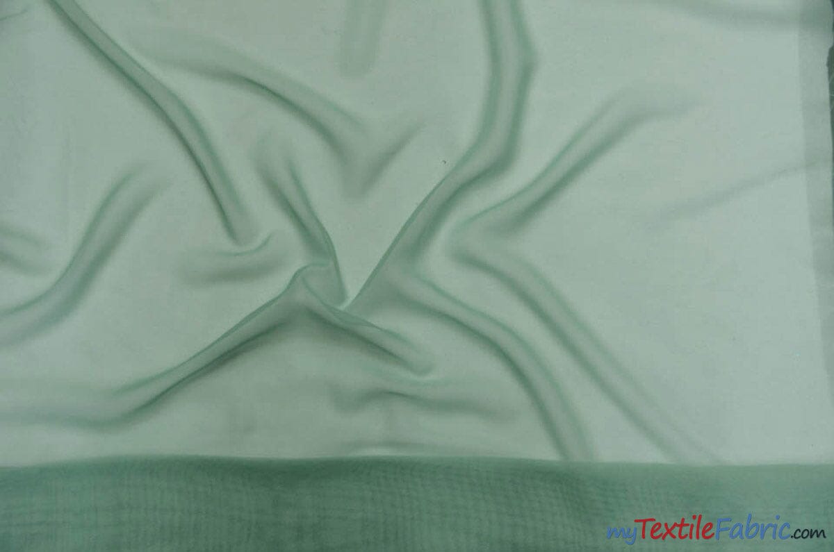 Chiffon Fabric | Super Soft & Flowy | 60" Wide | Sample Swatch | Fabric mytextilefabric Sample Swatches Seafoam 