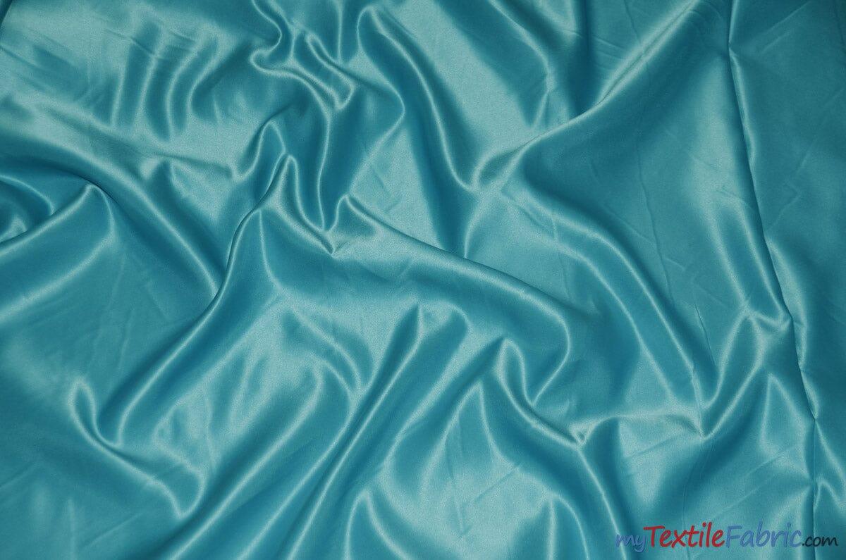 L'Amour Satin Fabric | Polyester Matte Satin | Peau De Soie | 60" Wide | Wholesale Bolt | Wedding Dress, Tablecloth, Multiple Colors | Fabric mytextilefabric Bolts Seafoam 