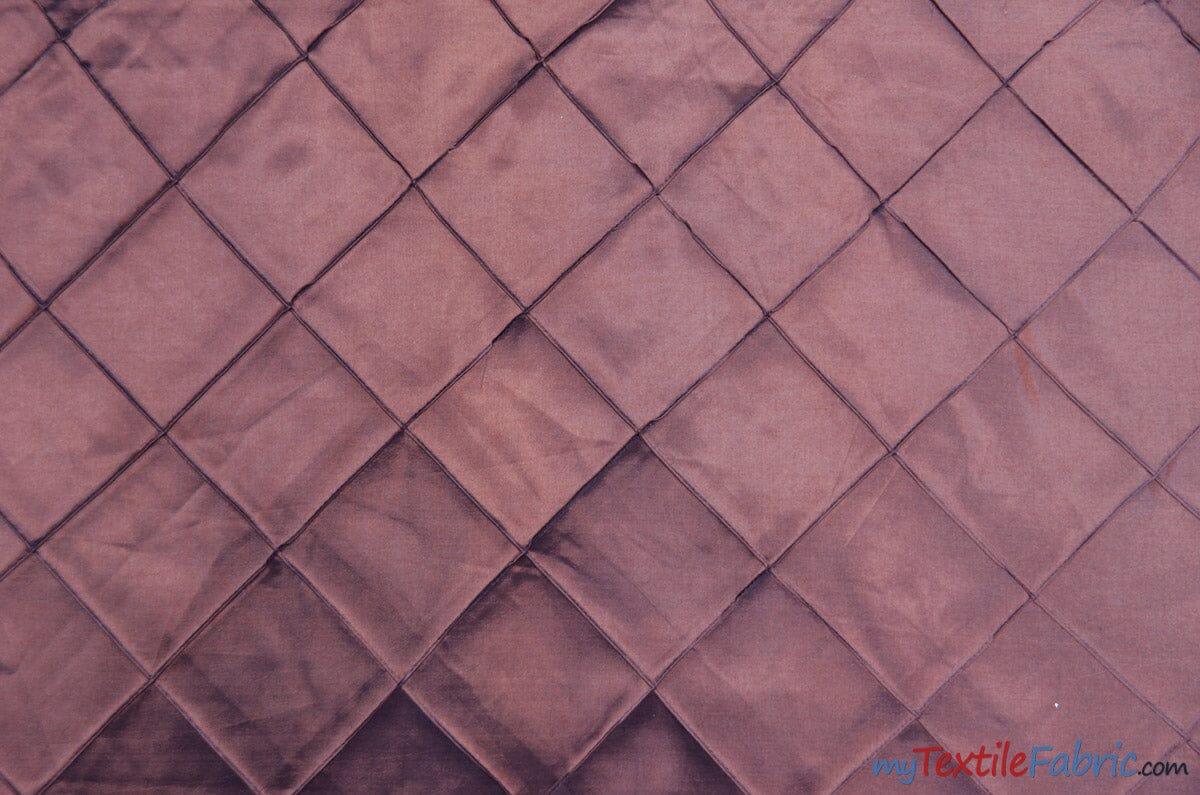 Taffeta Pintuck Fabric | 4"x4" Diamond | Diamond Taffeta Fabric | 58" Wide | Multiple Colors | Continuous Yards | Fabric mytextilefabric Yards Sepia 