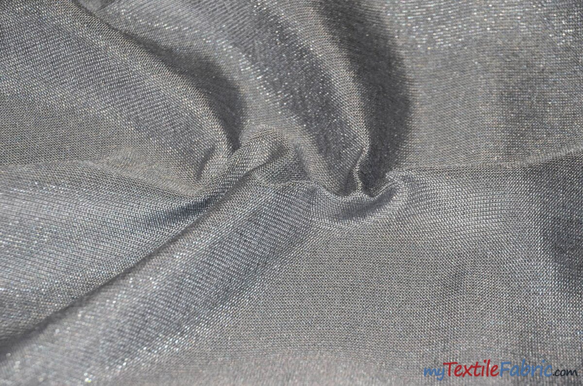 Metallic Vintage Linen Fabric | Imitation Burlap with Metallic Foil | 60" Wide | Washable Burlap Fabric for Decor | Fabric mytextilefabric Yards Silver Silver 