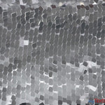 Load image into Gallery viewer, Dull Square Dazzle Sequins | Decorative Sequins on Mesh | 52&quot; Wide | Fabric mytextilefabric Yards Silver 

