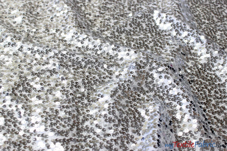 Sequins Taffeta Fabric by the Yard | Glitz Sequins Taffeta Fabric | Raindrop Sequins | 54" Wide | Tablecloths, Runners, Dresses, Apparel | Fabric mytextilefabric Yards Silver 