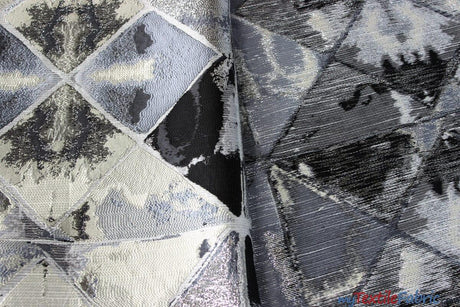 Vienna Brocade Fabric | Vienna Jacquard Fabric | 60" Wide | Multiple Colors | Drapery, Curtains, Tablecloths | Fabric mytextilefabric Yards Silver 