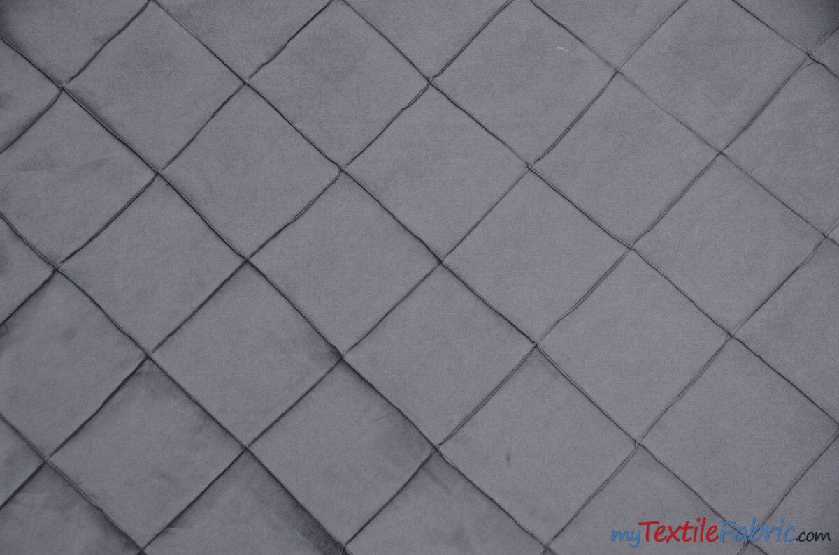 Taffeta Pintuck Fabric | 4"x4" Diamond | Diamond Taffeta Fabric | 58" Wide | Multiple Colors | Sample Swatch | Fabric mytextilefabric Sample Swatches Silver 