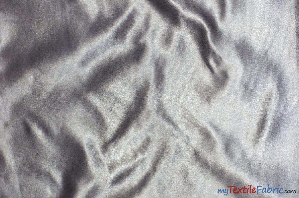 Bridal Satin Fabric | Shiny Bridal Satin | 60" Wide | Multiple Colors | Continuous Yards | Fabric mytextilefabric Yards Silver 