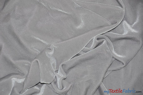 Soft and Plush Stretch Velvet Fabric | Stretch Velvet Spandex | 58" Wide | Spandex Velour for Apparel, Costume, Cosplay, Drapes | Fabric mytextilefabric Yards Silver 