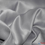 Load image into Gallery viewer, L&#39;Amour Satin Fabric | Polyester Matte Satin | Peau De Soie | 60&quot; Wide | Wholesale Bolt | Wedding Dress, Tablecloth, Multiple Colors | Fabric mytextilefabric Bolts Silver 
