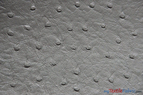 Ostrich Vinyl Fabric | Imitation Ostrich Leather | 54" Wide | Upholstery Weight Fabric | Fabric mytextilefabric Yards Silver 