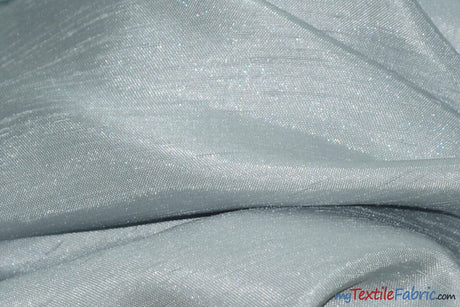 Shantung Satin Fabric | Satin Dupioni Silk Fabric | 60" Wide | Multiple Colors | Continuous Yards | Fabric mytextilefabric Yards Silver 