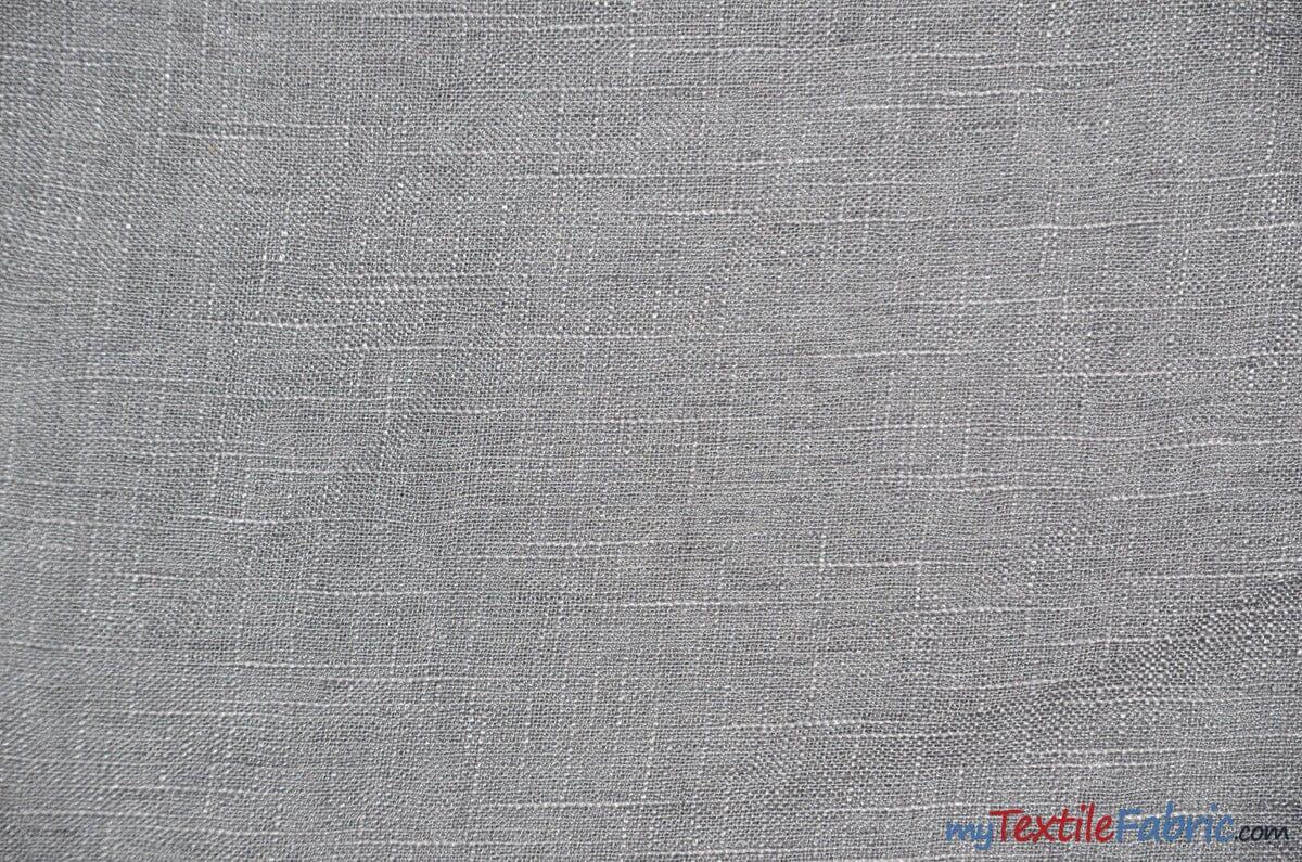 Extra Wide Faux Sheer Linen | Imitation Sheer Linen for Drapery | 108" Wide | Multiple Colors | Fabric mytextilefabric Yards Silver 