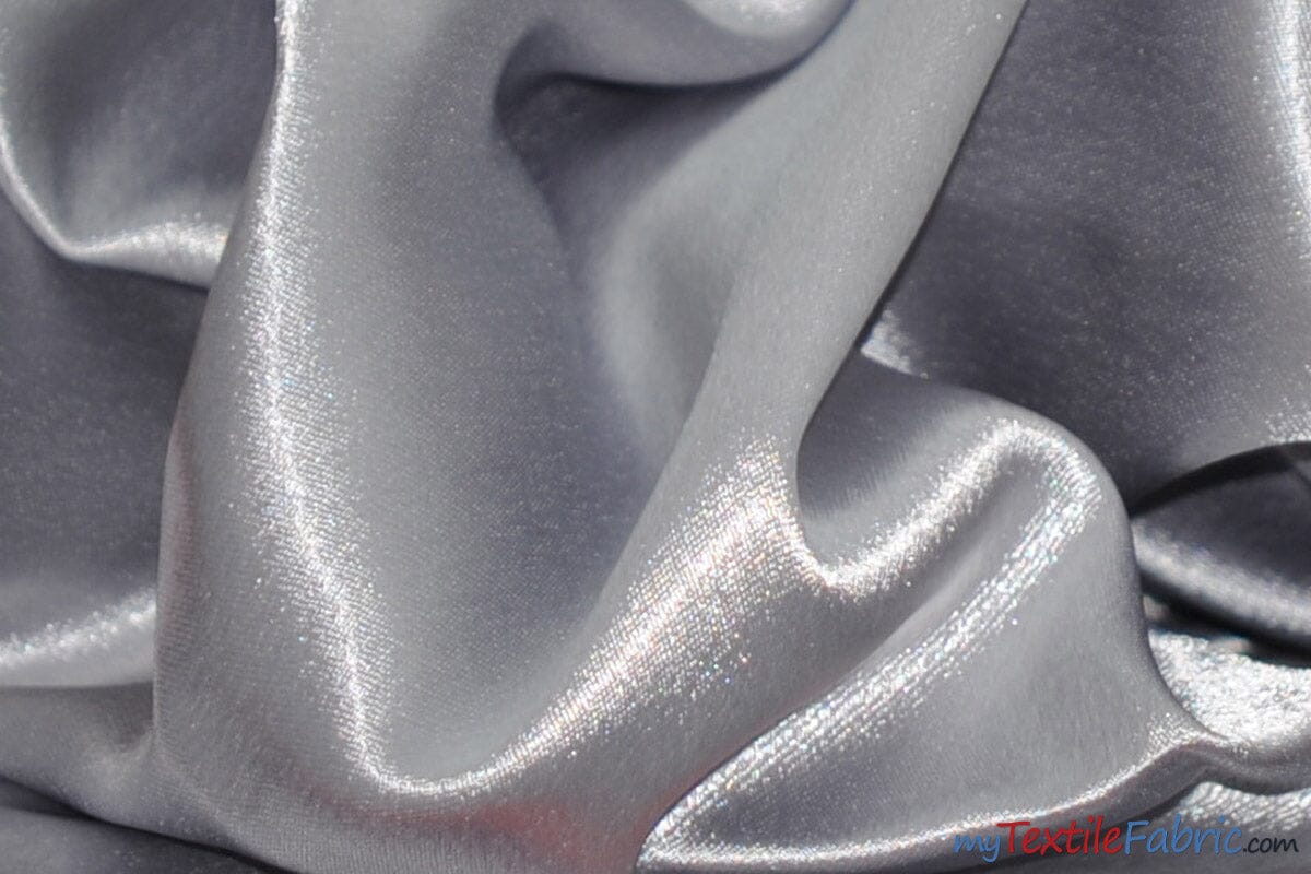 Superior Quality Crepe Back Satin | Japan Quality | 60" Wide | Continuous Yards | Multiple Colors | Fabric mytextilefabric Yards Silver 