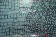 Load image into Gallery viewer, 4 Way Stretch Dancewear Fabric | Jungle Alligator Hologram Spandex | 58/60&quot; Wide | Multiple Colors | Fabric mytextilefabric Yards Silver 