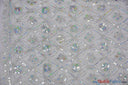 Coco Star Sheer Embroidery | Double Scallop Lace | 52" Wide | Fabric mytextilefabric Yards Silver 