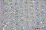 Coco Star Sheer Embroidery | Double Scallop Lace | 52" Wide | Fabric mytextilefabric Yards Silver 