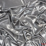 Load image into Gallery viewer, Silky Soft Medium Satin Fabric | Lightweight Event Drapery Satin | 60&quot; Wide | Economic Satin by the Wholesale Bolt | Fabric mytextilefabric Bolts Silver 0034 
