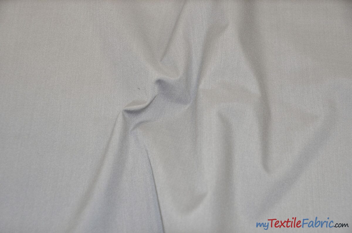 Polyester Cotton Broadcloth Fabric | 60" Wide | Solid Colors | Sample Swatch | Multiple Colors | Fabric mytextilefabric Sample Swatches Silver 