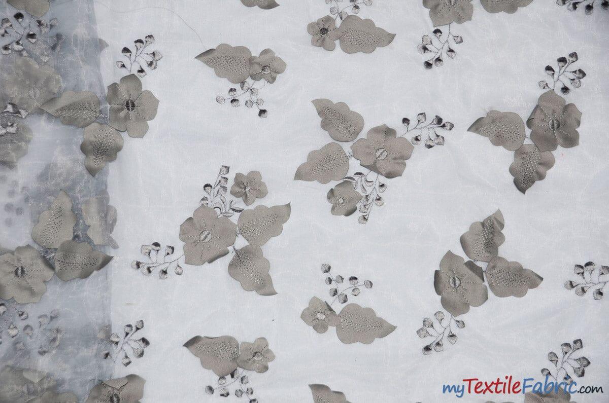 Applique Organza Yards / White Fabric