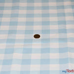 Load image into Gallery viewer, Gingham Checkered Fabric | Polyester Picnic Checkers | 1&quot; x 1&quot; | 60&quot; Wide | Tablecloths, Curtains, Drapery, Events, Apparel | Fabric mytextilefabric Yards Sky Blue White 
