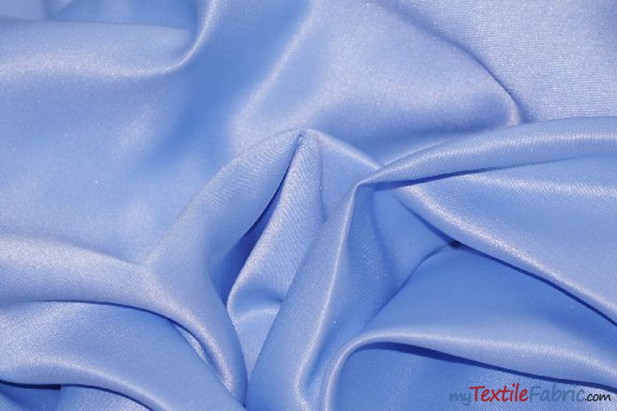 L'Amour Satin Fabric | Polyester Matte Satin | Peau De Soie | 60" Wide | Wholesale Bolt | Wedding Dress, Tablecloth, Multiple Colors | Fabric mytextilefabric Bolts Sky Blue 