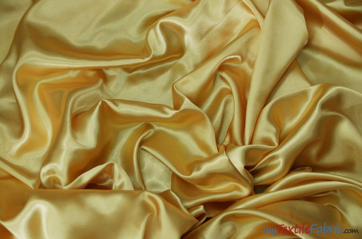 Charmeuse Satin Fabric | Silky Soft Satin | 60" Wide | Continuous Yards | Multiple Colors | Fabric mytextilefabric Yards Sun Gold 