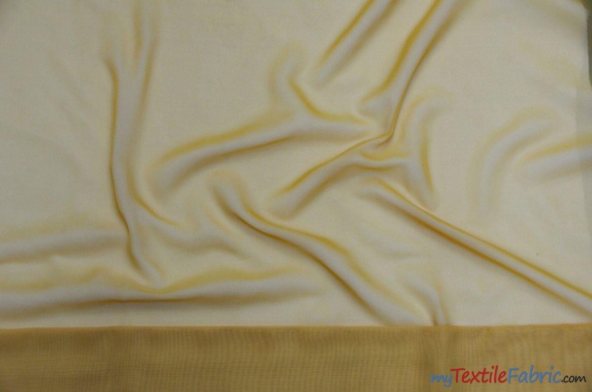 Chiffon Fabric | Super Soft & Flowy | 60" Wide | By the Continuous Yard | Multiple Colors | Fabric mytextilefabric Yards Sungold 