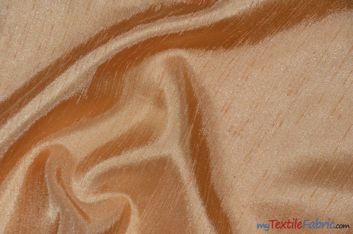 Shantung Satin Fabric | Satin Dupioni Silk Fabric | 60" Wide | Multiple Colors | Continuous Yards | Fabric mytextilefabric Yards Tangerine 