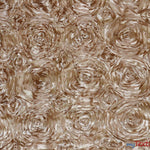 Load image into Gallery viewer, Rosette Satin Fabric | Wedding Satin Fabric | 54&quot; Wide | 3d Satin Floral Embroidery | Multiple Colors | Continuous Yards | Fabric mytextilefabric Yards Taupe 
