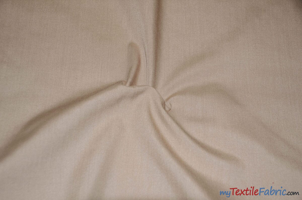 Polyester Cotton Broadcloth Fabric | 60" Wide | Solid Colors | Sample Swatch | Multiple Colors | Fabric mytextilefabric Sample Swatches Taupe 
