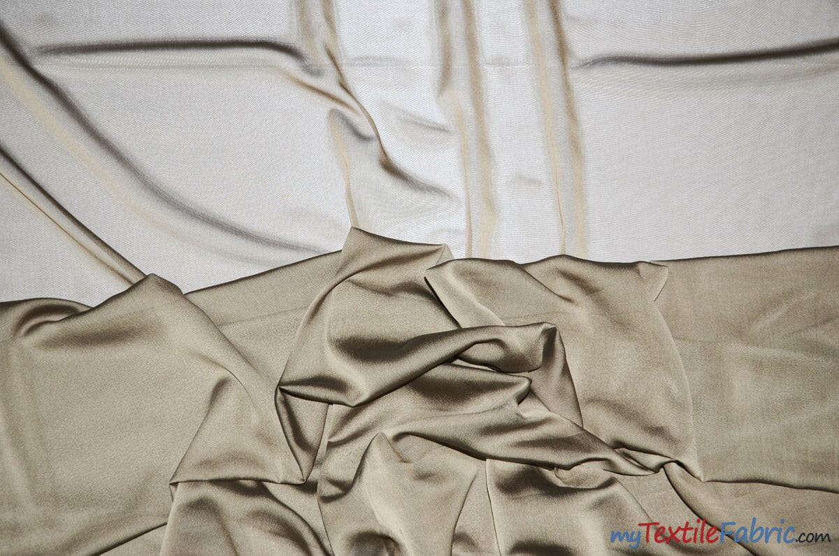 Two Tone Chiffon Fabric | Iridescent Chiffon Fabric | 60" Wide | Clean Edge | Multiple Colors | Wholesale Bolt | Fabric mytextilefabric Bolts Taupe 
