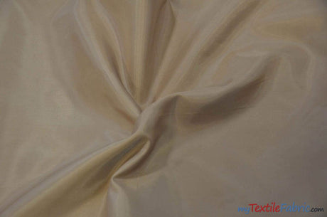 Polyester Lining Fabric | Woven Polyester Lining | 60" Wide | Continuous Yards | Imperial Taffeta Lining | Apparel Lining | Tent Lining and Decoration | Fabric mytextilefabric Yards Taupe 