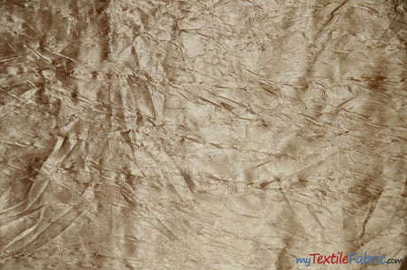 Silky Crush Satin | Crush Charmeuse Bichon Satin | 54" Wide | Wholesale Bolt | Multiple Colors | Fabric mytextilefabric Bolts Taupe 