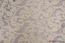 Load image into Gallery viewer, Victorian Damask Jacquard Fabric | Victorian Damask Brocade | 60&quot; Wide | Drapery, Curtains, Tablecloth, Costume | Multiple Colors | Fabric mytextilefabric Yards Taupe 