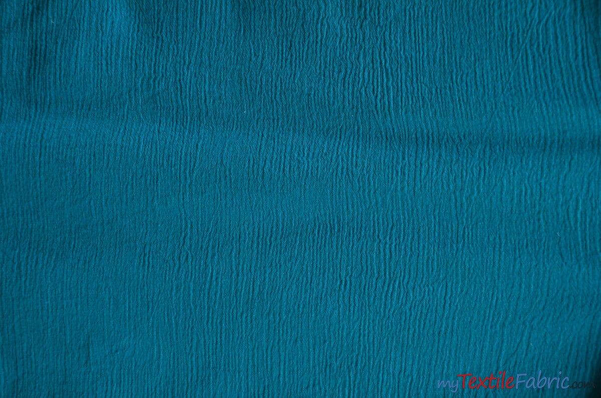 100% Cotton Gauze Fabric | Soft Lightweight Cotton Muslin | 48" Wide | Continuous Yard | Fabric mytextilefabric Yards Teal 