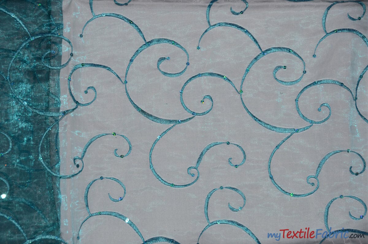 Ferial Organza - Fabric by the yard - Aqua