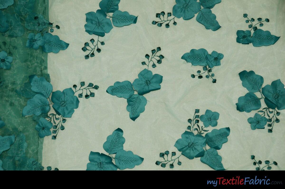 Applique Organza Yards / Teal Fabric